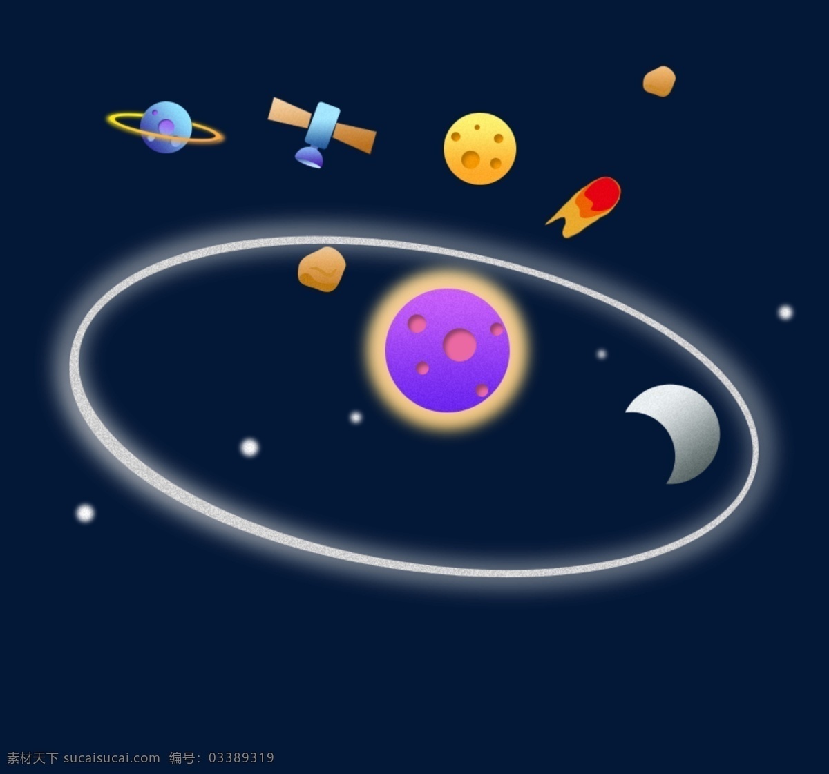 外 太空 插 画风 装饰 图案 icon 扁平 插画 卡通 科技 蓝色 网页 小图标 星空 移动界面