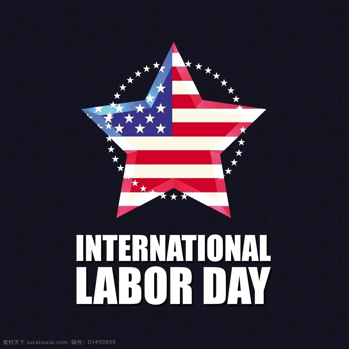 美国 国旗 纪念日 背景 老式 明星 卡片 复古 标志 社会 工作 庆祝 活动 假期 符号 日期 自由 工人 国际 黑色