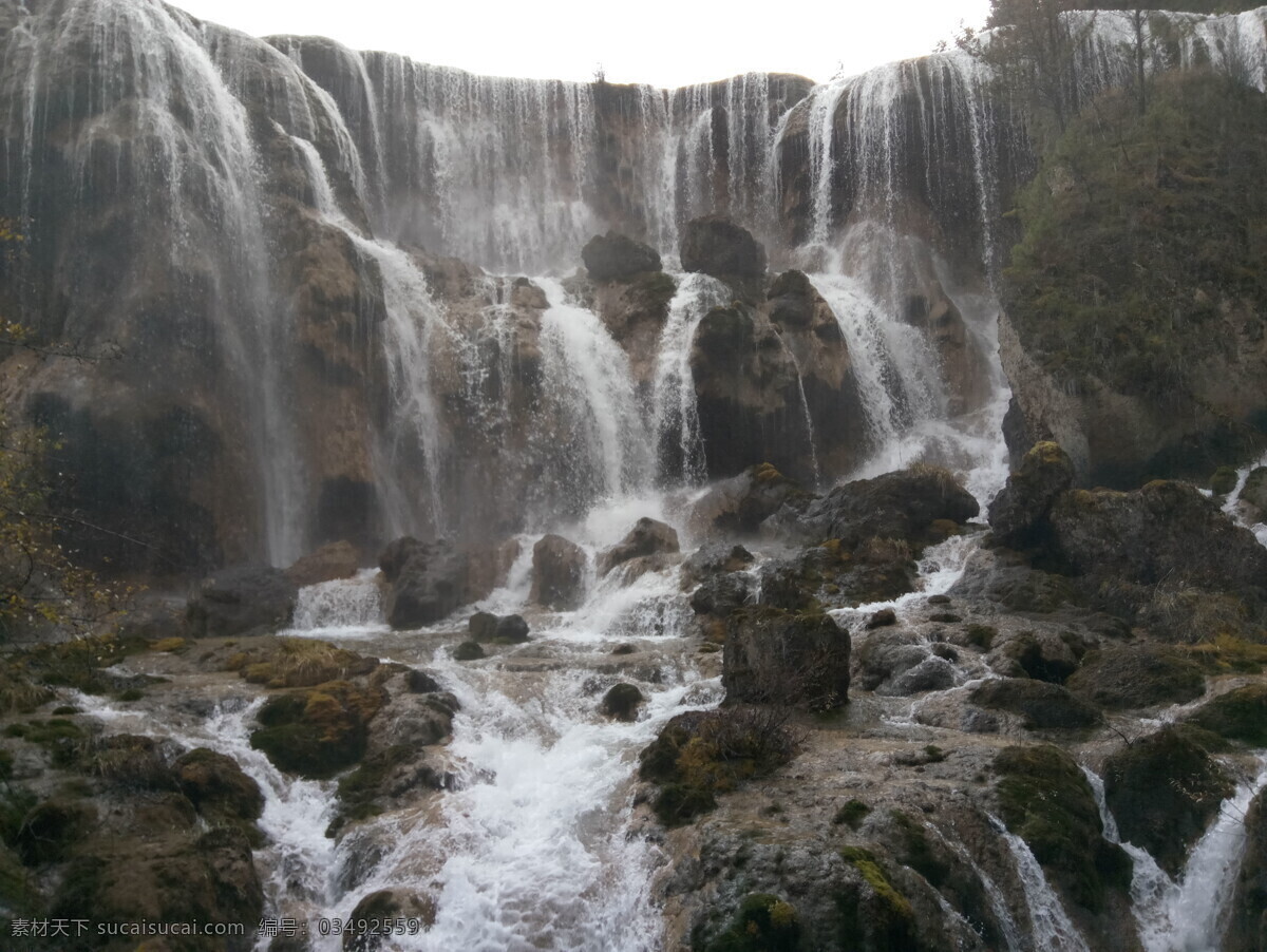 瀑布 流水 九寨沟 石头流水 旅游摄影 国内旅游