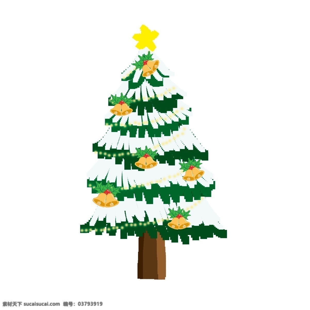 清新 手绘 圣诞树 植物 装饰 圣诞节 插画 装饰图案 卡通设计