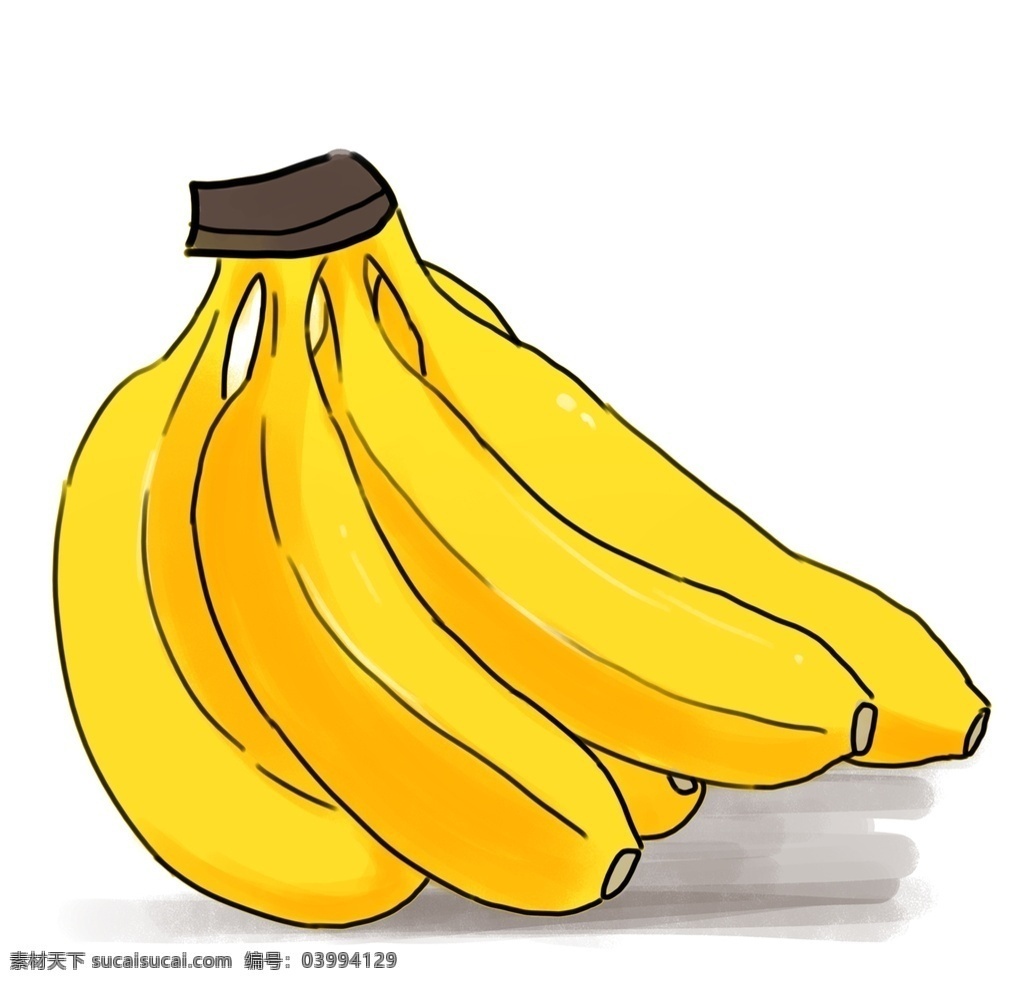 手绘香蕉 香蕉 简笔 手绘 夏季 手绘卡通素材 水彩 健康 水果 美味 彩绘 卡通香蕉 卡通设计