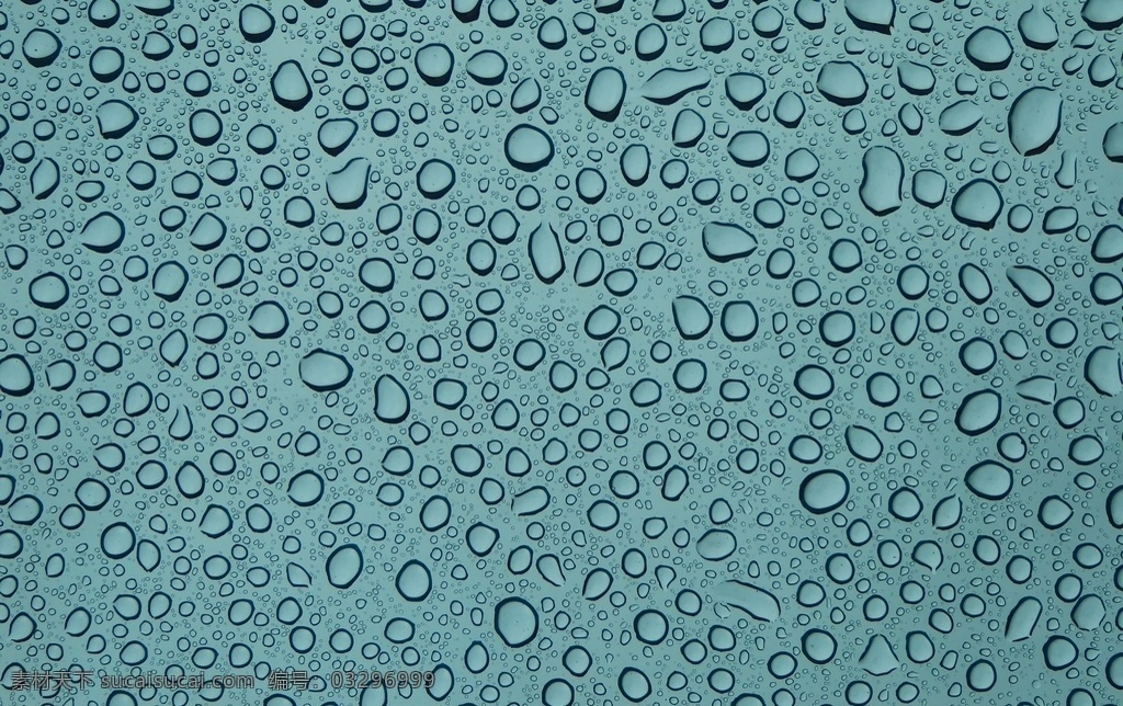 蓝色 玻璃 上 水珠 水滴 雨滴 下雨 雨水 雨季 透明玻璃 自然景观 自然风景