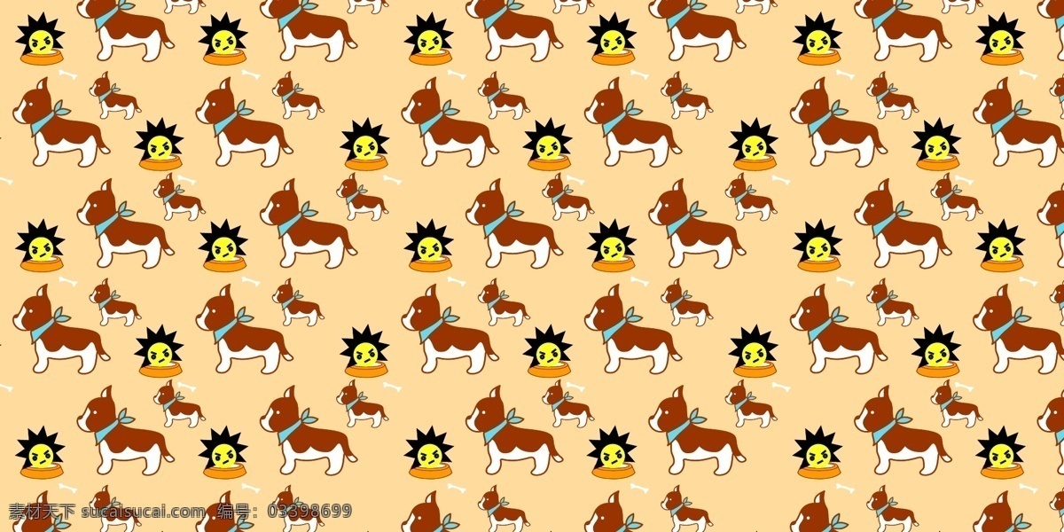 卡通动物图案 卡通布花 卡通动物 小狗卡通画 动物图案 卡通背景 可爱背景 布花 花布 面料 流行面料 矢量 背景底纹 唯美背景 卡通设计