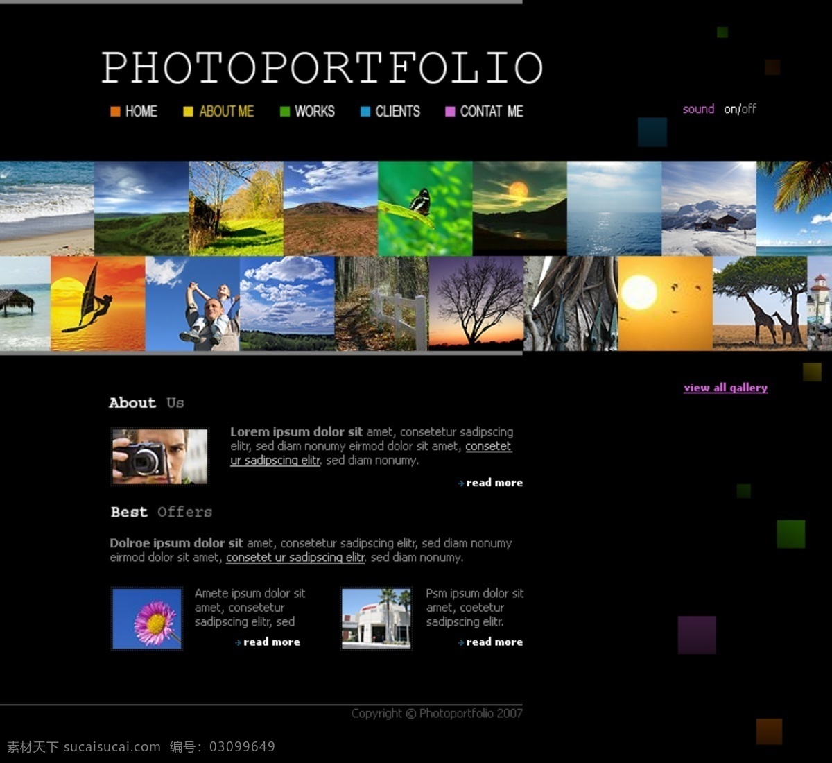 黑色 摄影作品 展示 网页模板 谏 网页素材 网页代码