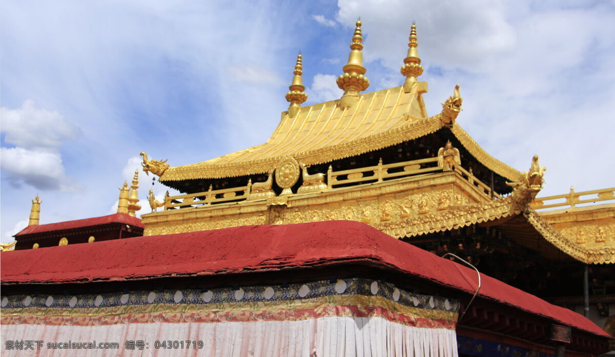 大昭寺 金顶 藏族寺庙 金色屋檐 寺庙建筑 旅游摄影 国内旅游