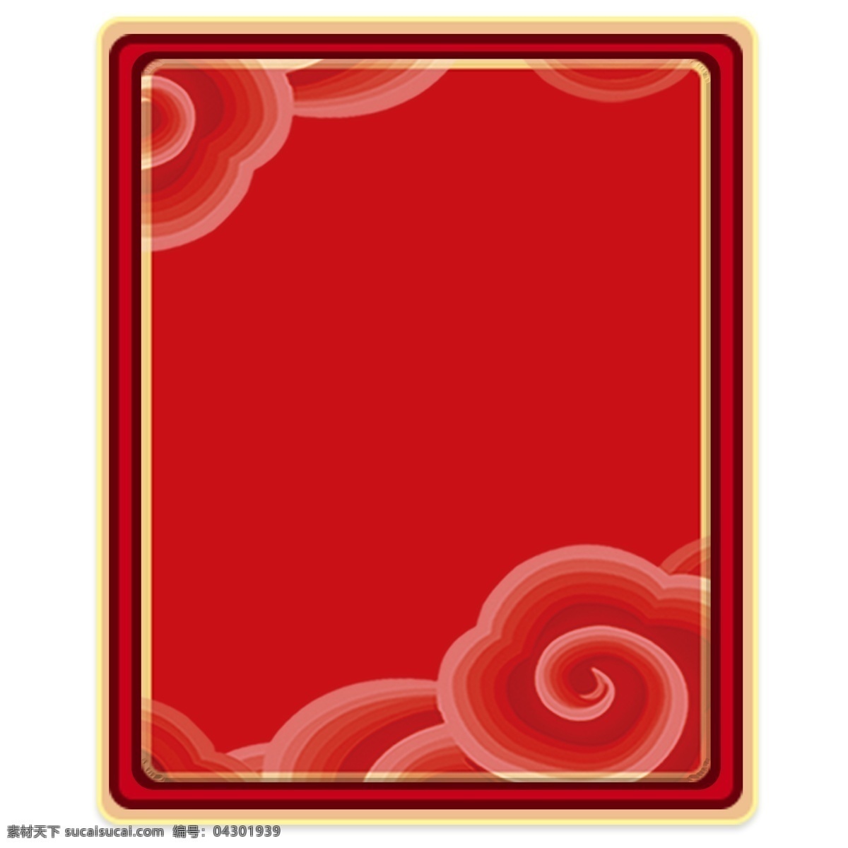 复古 云纹 装饰 红色 边框 设计素材 纹理边框