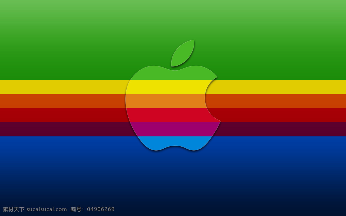 五彩苹果桌面 五彩 苹果 壁纸 桌面 绿色