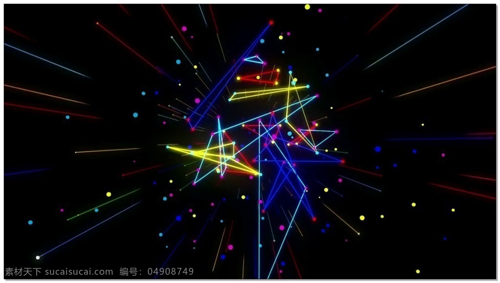 红 黄蓝 三角形 交叉 视频 彩色 科技 视频素材 动态视频素材