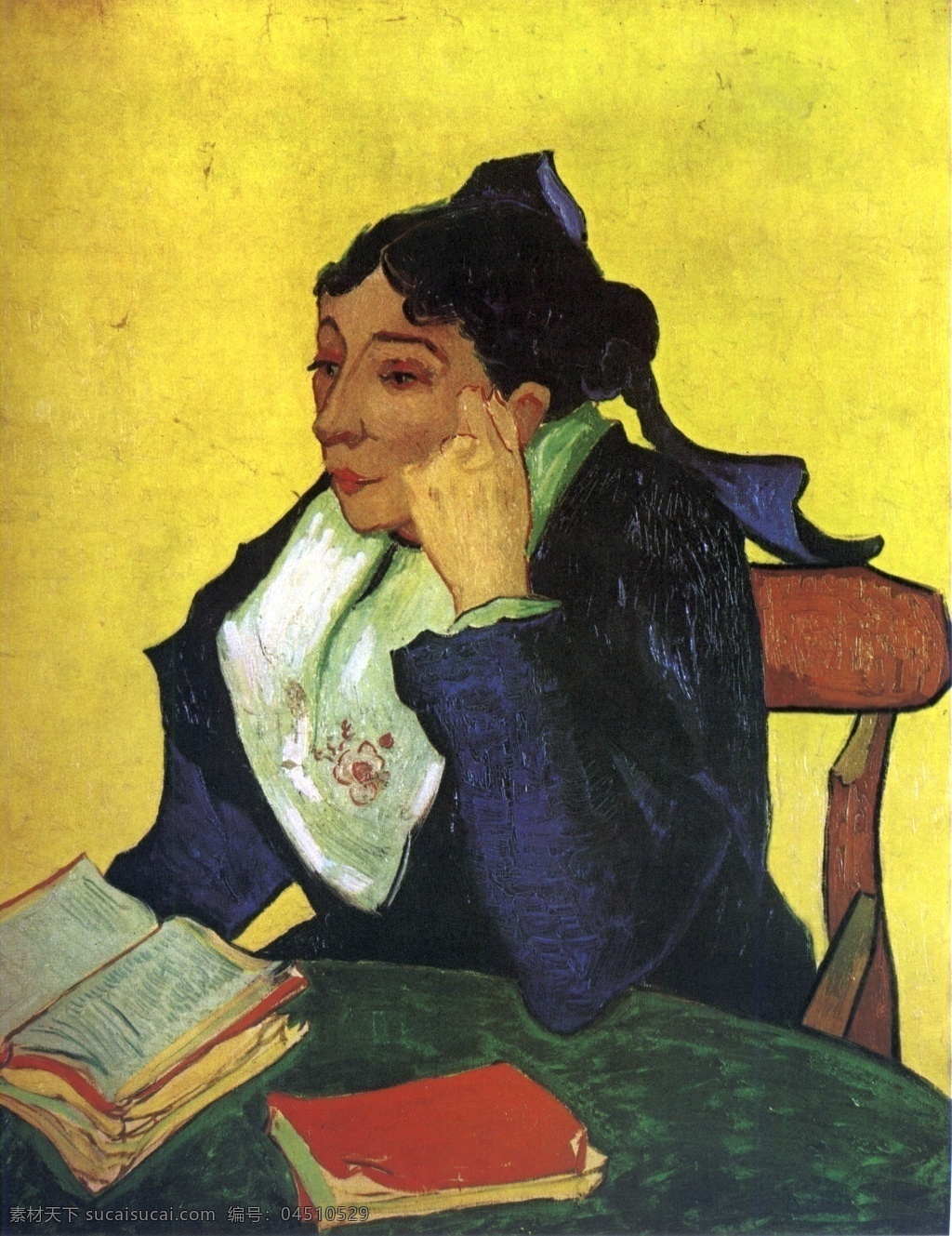 中世纪 阅读 欧洲 女子 人物 油画 装饰画 戴帽子 彩色 看书 古代人物 椅子