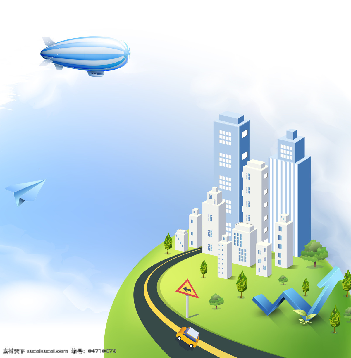 草坪 动漫动画 风景漫画 广告 环保 楼盘宣传 绿色 马路 绿色小区 小区 宣传 汽车 热气球 纸飞机 矢量图 建筑家居
