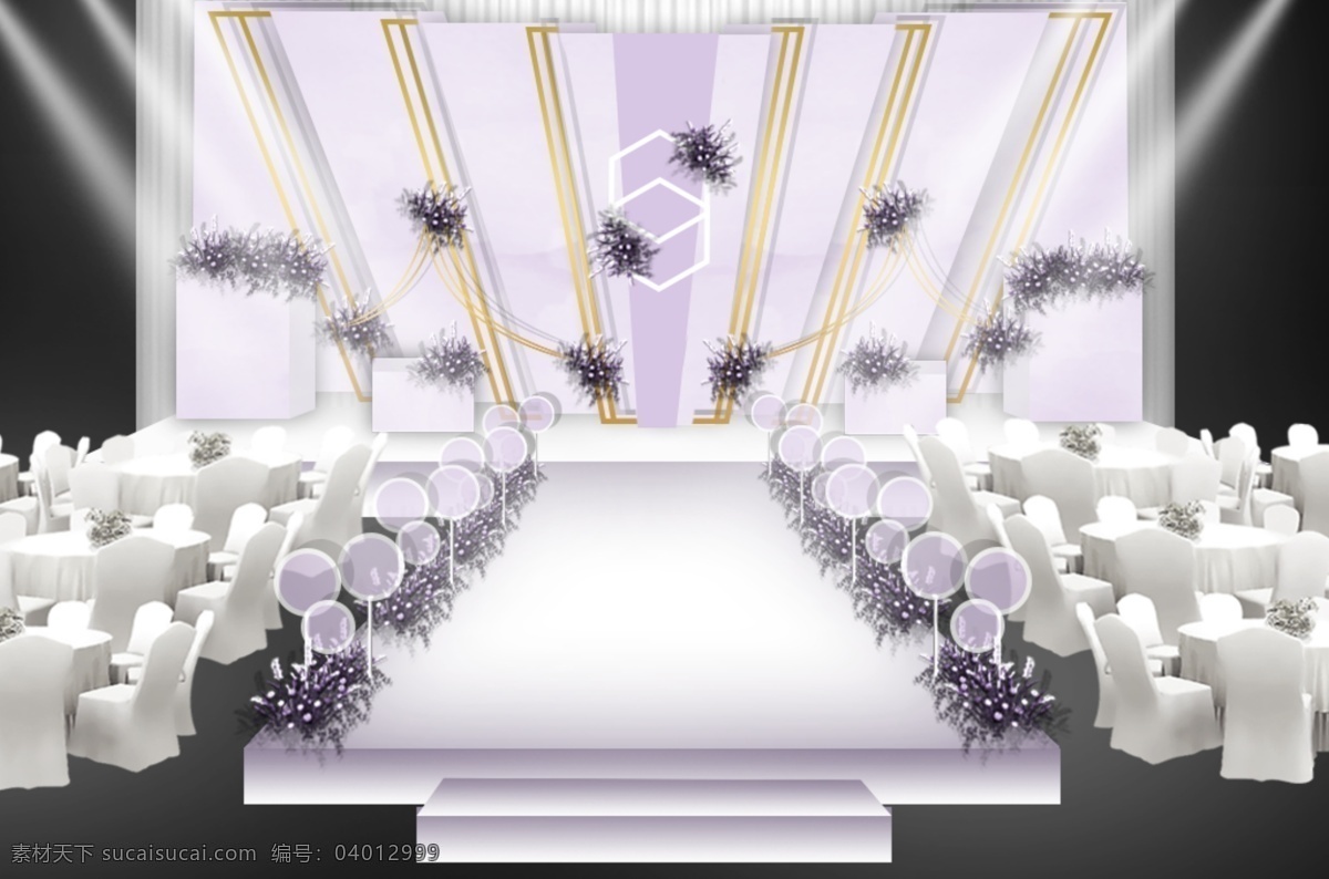 紫色 唯美 简约 婚礼 舞台 效果图 花艺素材 婚礼效果图 唯美简约 甜甜 圈 铁艺 路 引 方盒 紫色背景