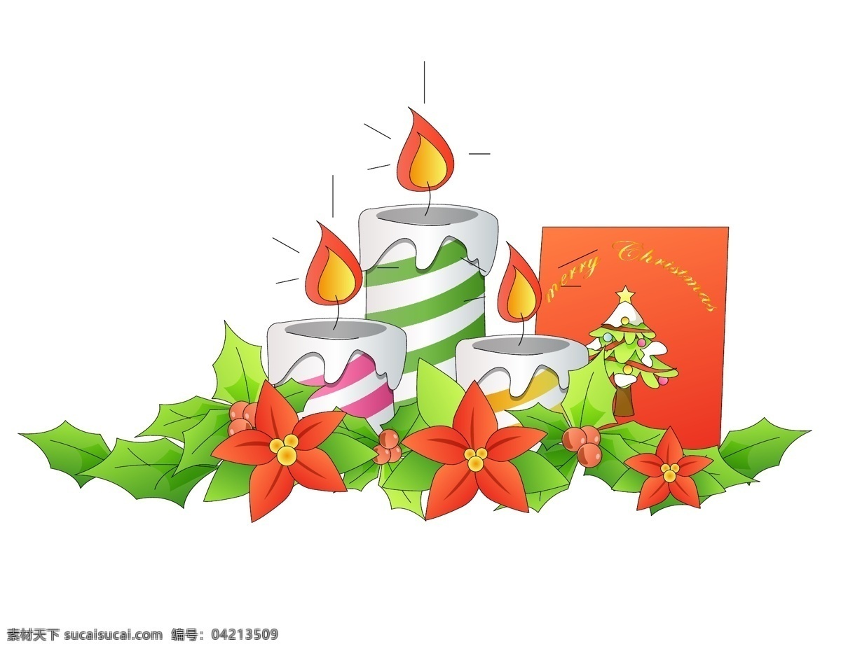 卡通 圣诞节 蜡烛 元素 小清新 节日 卡片 手绘 装饰品 ai元素 矢量元素