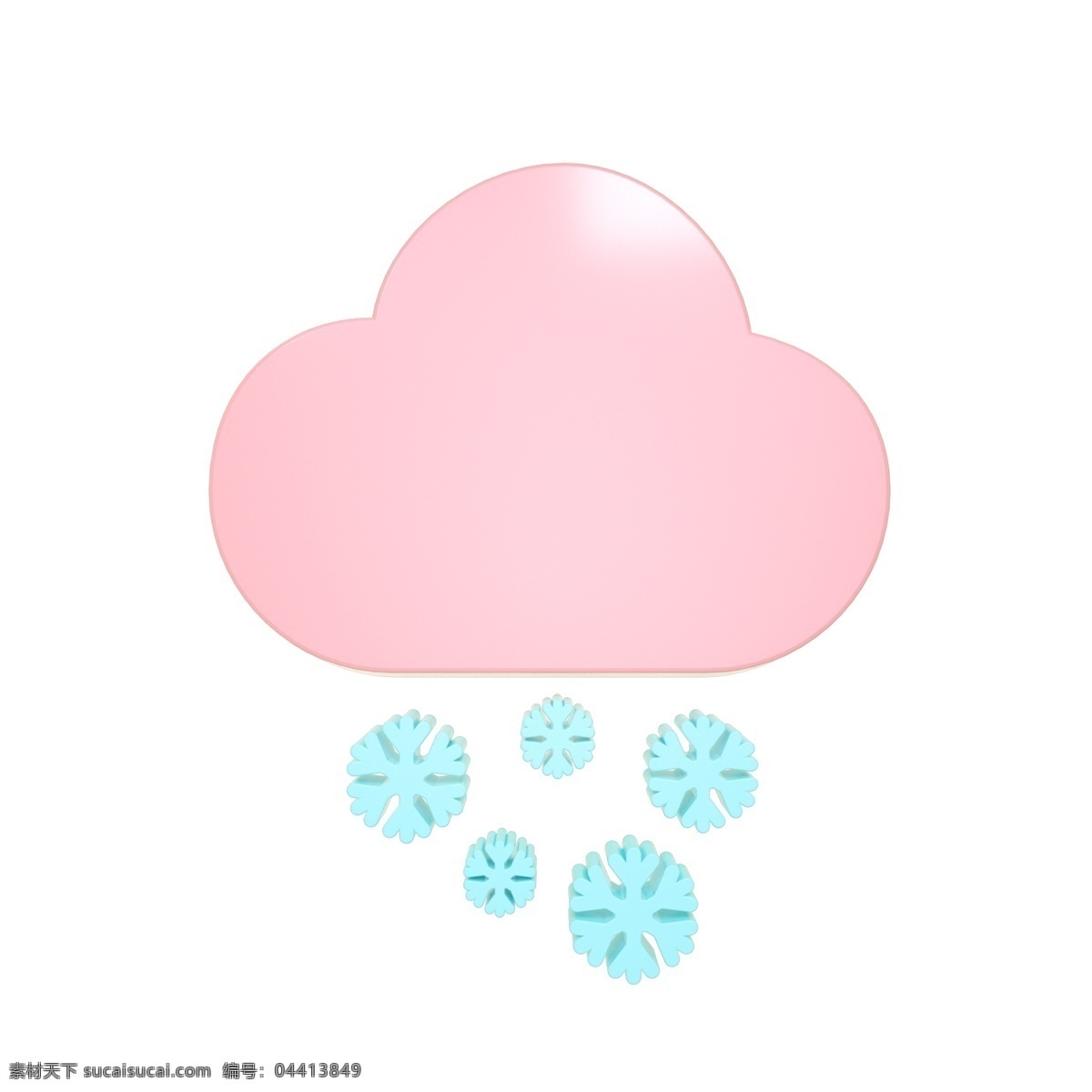 柔 色 天气 类 立体 图标 下雪 c4d 3d 柔色 粉色 青色 天气类图标 通用图标装饰 可爱 常用
