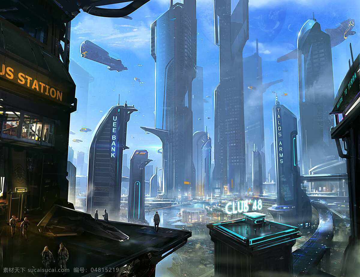 未来城市 未来都市 科幻城市 科学幻想 科幻都市 科幻场景 风景漫画 动漫动画