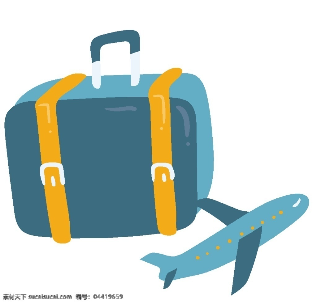 青色旅行背包 背包 行李 飞机 出行 旅游 生活百科 生活用品