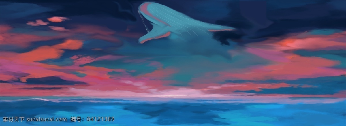 深蓝色 天空 免 抠 图 红色云朵 卡通图案 卡通插画 漂亮的天空 时尚插画 深蓝色的天空 免抠图