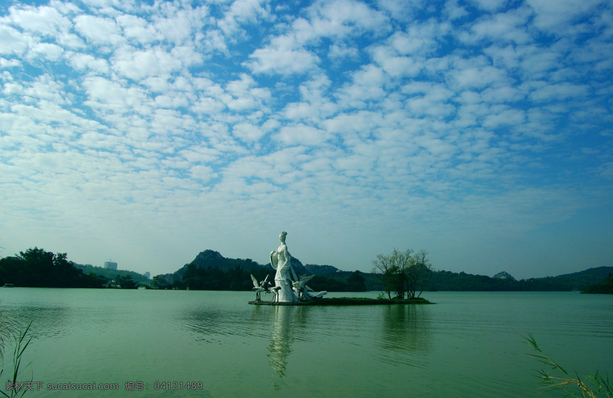 仙女湖 仙女像 七星岩仙女湖 肇庆景点 风景 湖面 绿道景色 仙女像远景 星湖湾 七星岩 风景名胜 自然景观