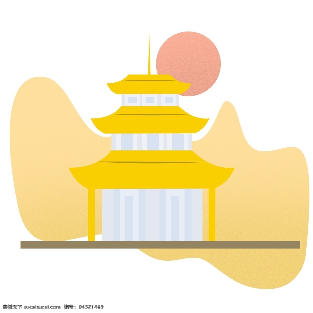 矢量 中国 风 亭子 剪影 小亭子 水池 夕阳 钟鼓楼 西安钟鼓楼 北京钟鼓楼 德阳钟鼓楼