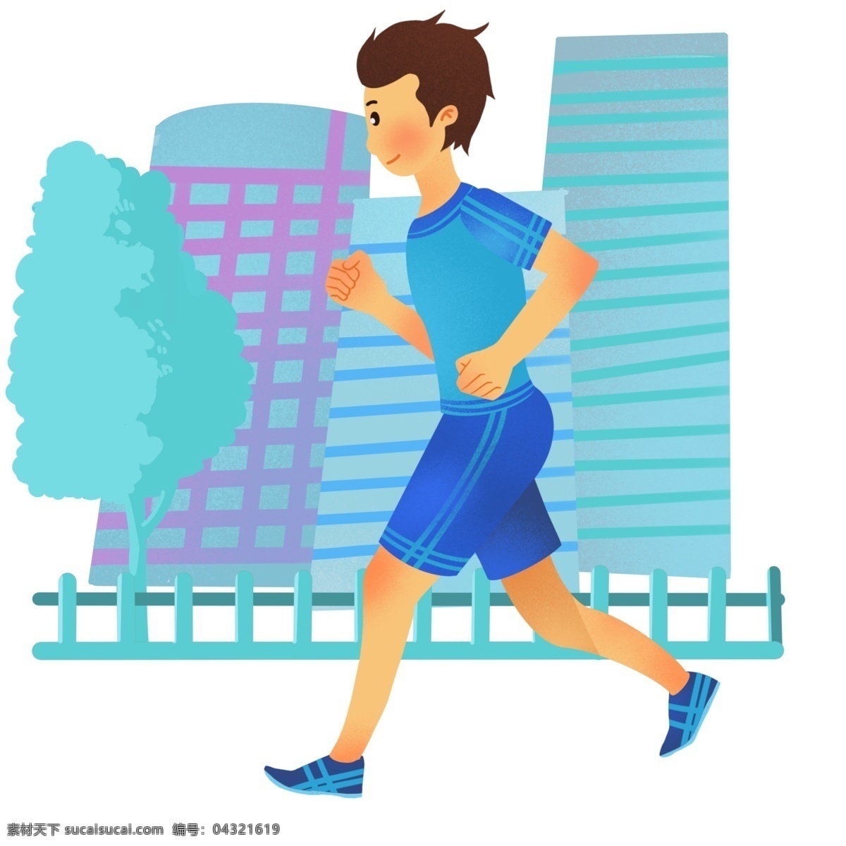 跑步 健身 运动 插画 跑步的男孩 卡通插画 健身运动 锻炼身体 体育运动 活动筋骨 跑步的运动