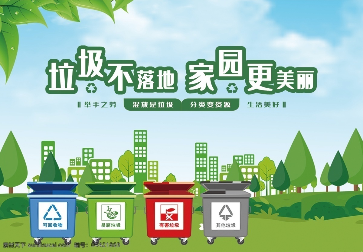 垃圾分类展板 垃圾分类 世界卫生日 宣传展板 垃圾不落地 展板 举手之劳 标志图标 公共标识标志