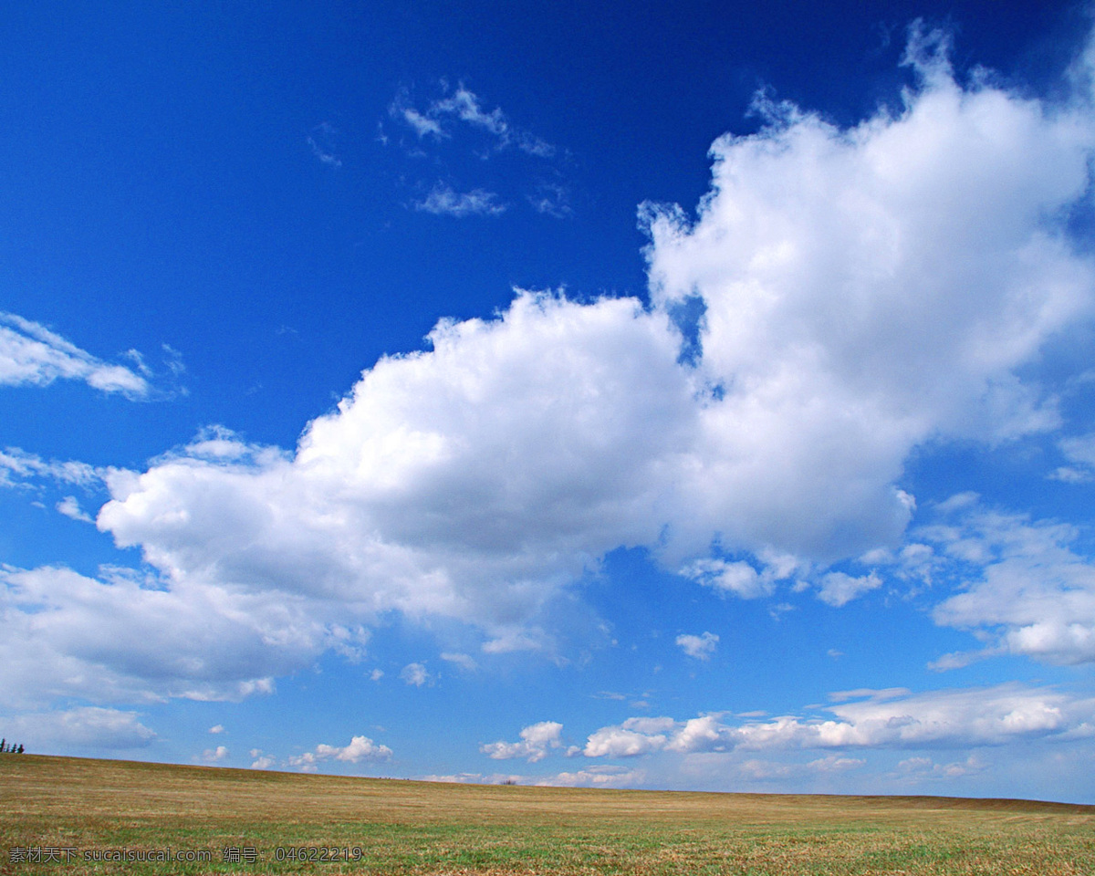 蓝天 白云 素材图片 天空 云朵 草地 收藏 山水风景 专辑 自然风景 自然景观