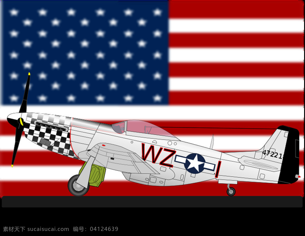 p51d 二战 飞机 交通运输 历史 美国 战斗机 插画集