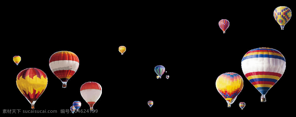 空中 飞舞 热气球 元素 png元素 比赛 旅行 冒险 免抠元素 透明素材