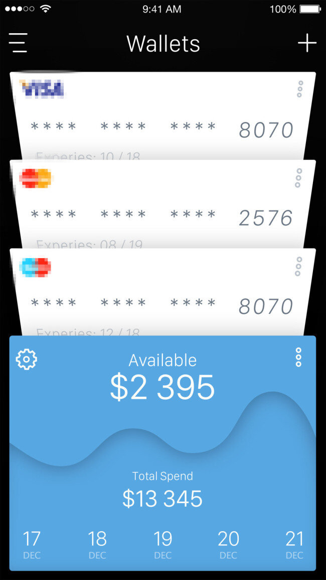 信用卡 列表 界面 移动 手机 app ui
