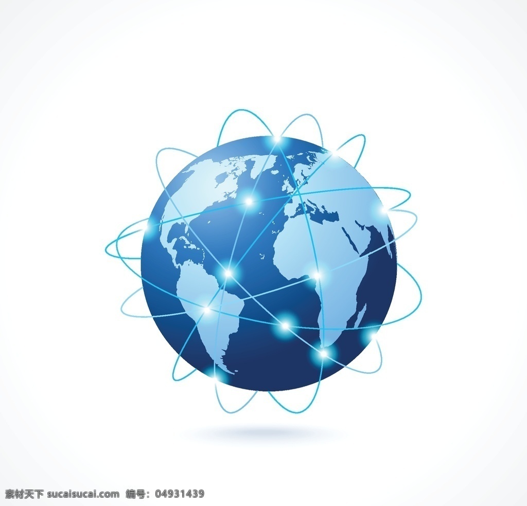 星球 科技 蓝色 环绕地球 星空 蓝色背景 蓝色地球 数字地球 大数据 数字化 矢量素材