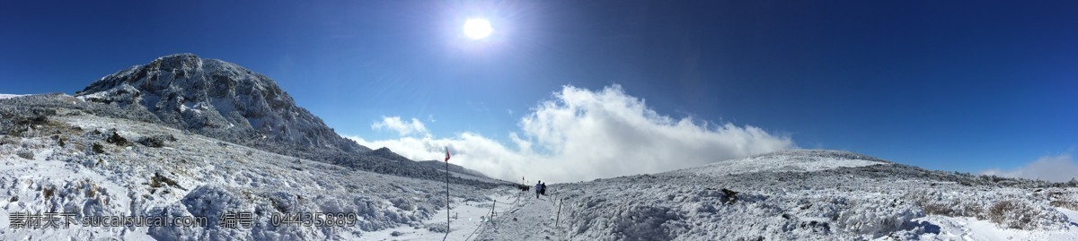 济州岛 汉拿山 雪景 阳光