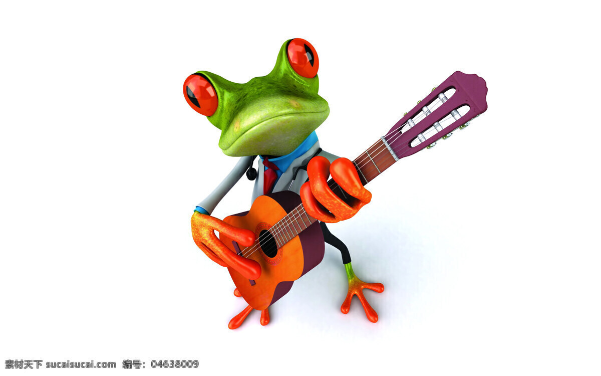 弹吉他的青蛙 吉他 青蛙 3d fog 动物 3d设计 3d作品