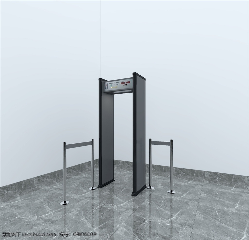 安检门 安全通道 安检通道 商用上火车站 飞机场用 安检设施 3d设计 室内模型 max