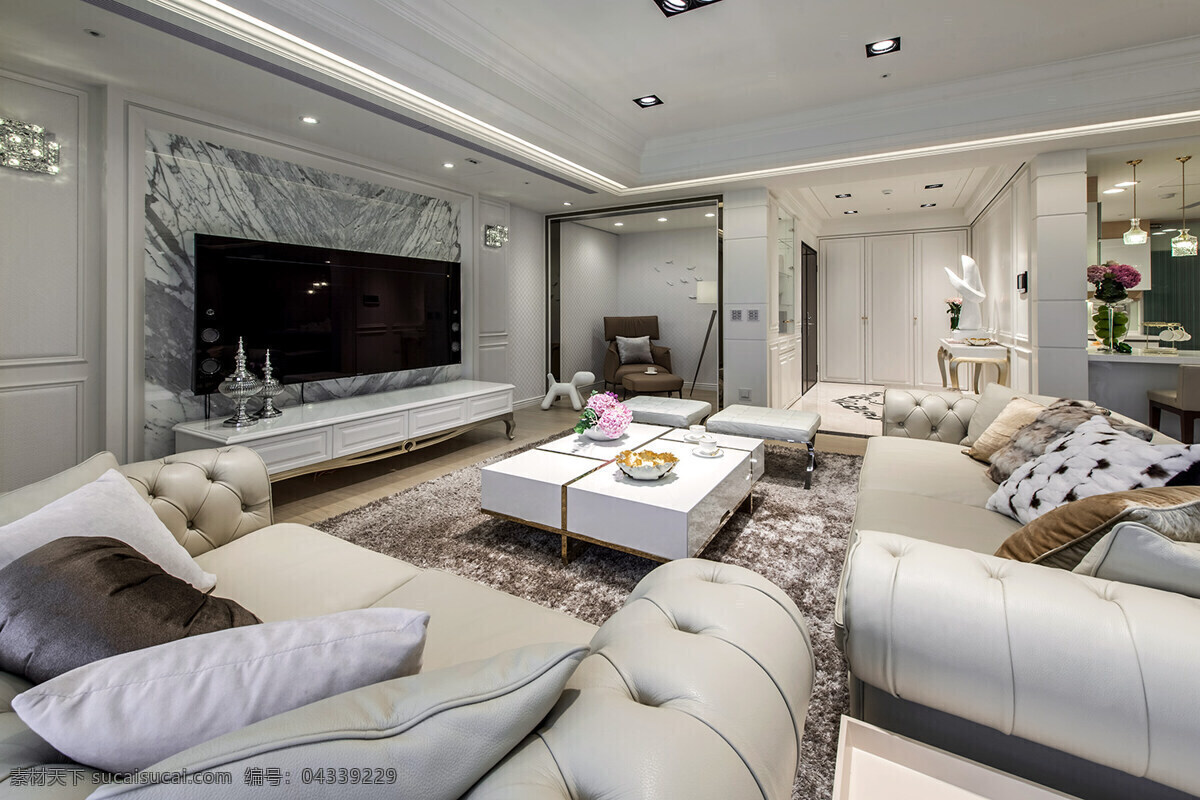 欧式 白色 客厅 沙发 效果图 软装效果图 室内设计 展示效果 房间设计家装 家具