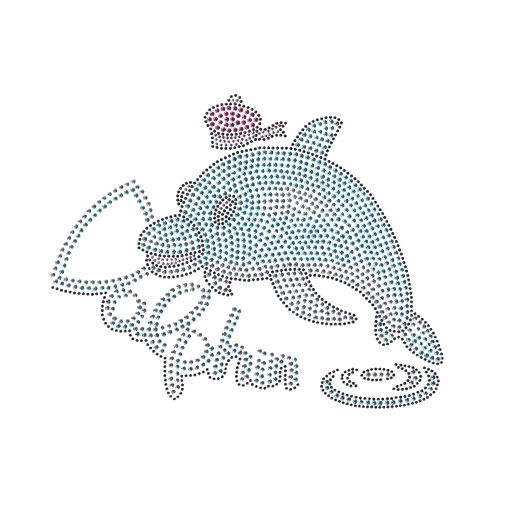 烫钻免费下载 动物 服装图案 海豚 烫钻 文字 英文 面料图库 服装设计 图案花型