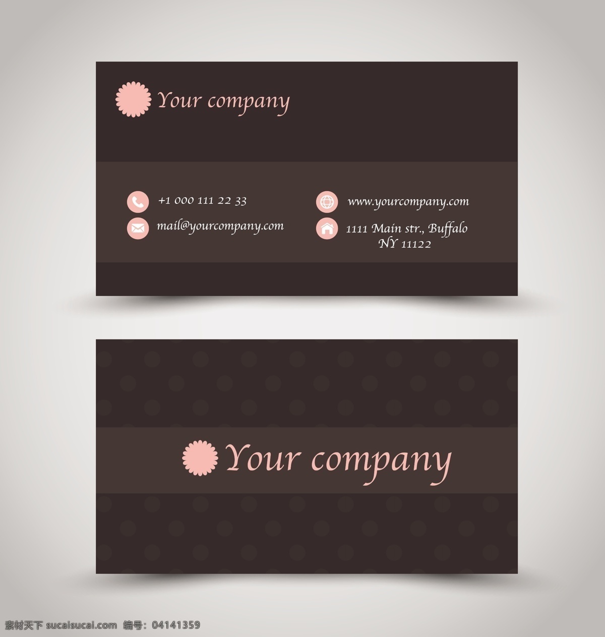 创意 商务 正式 名片 矢量 模板 棕色 卡片 矢量素材 设计素材