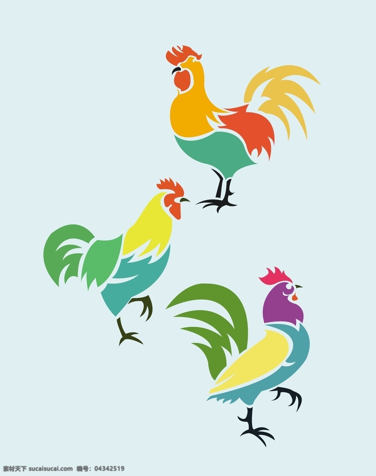 公鸡 图纸 色彩斑斓 轮廓 自由 向量 急 鸡图纸