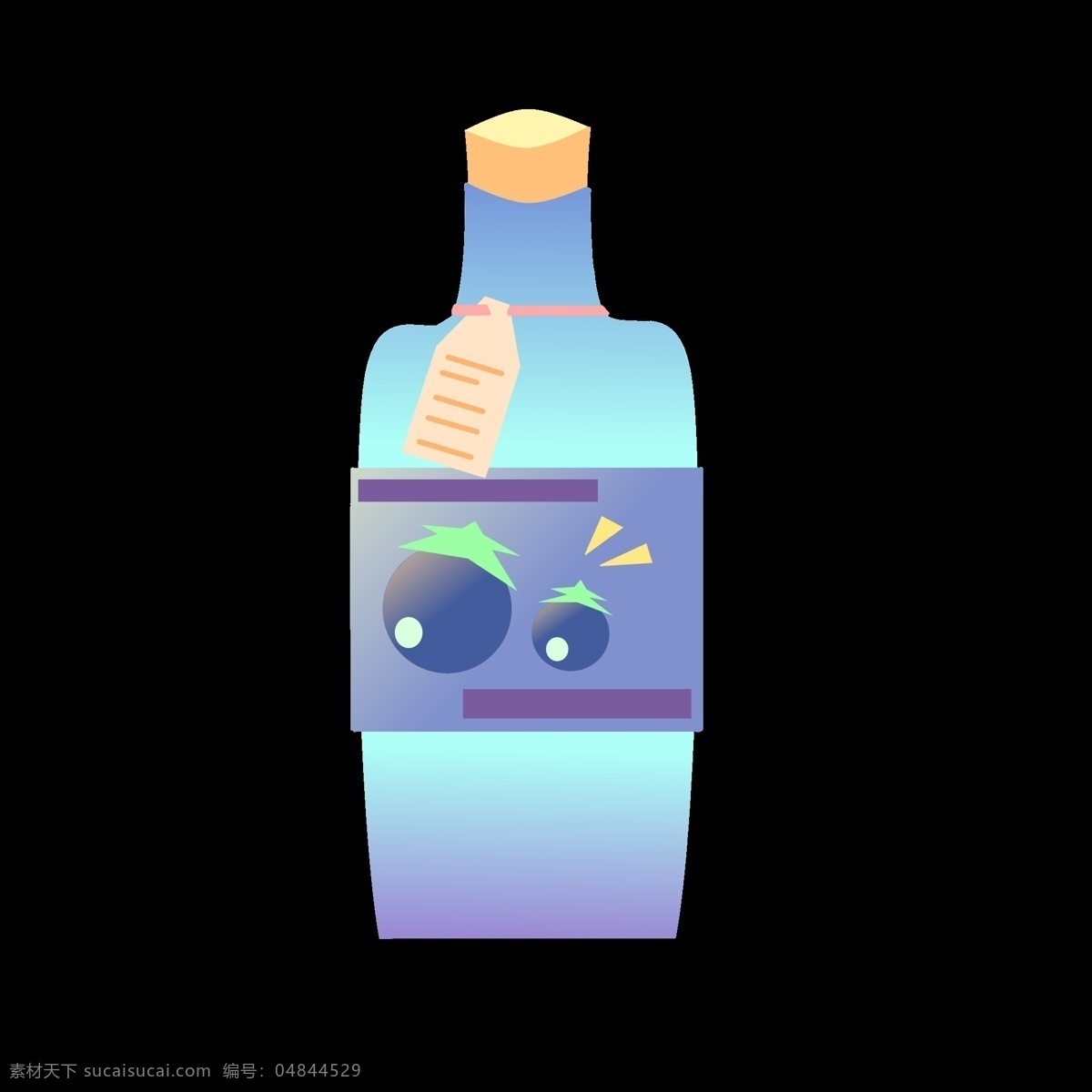 彩色 玻璃瓶 饮品 木塞 彩色瓶子 蓝莓饮品