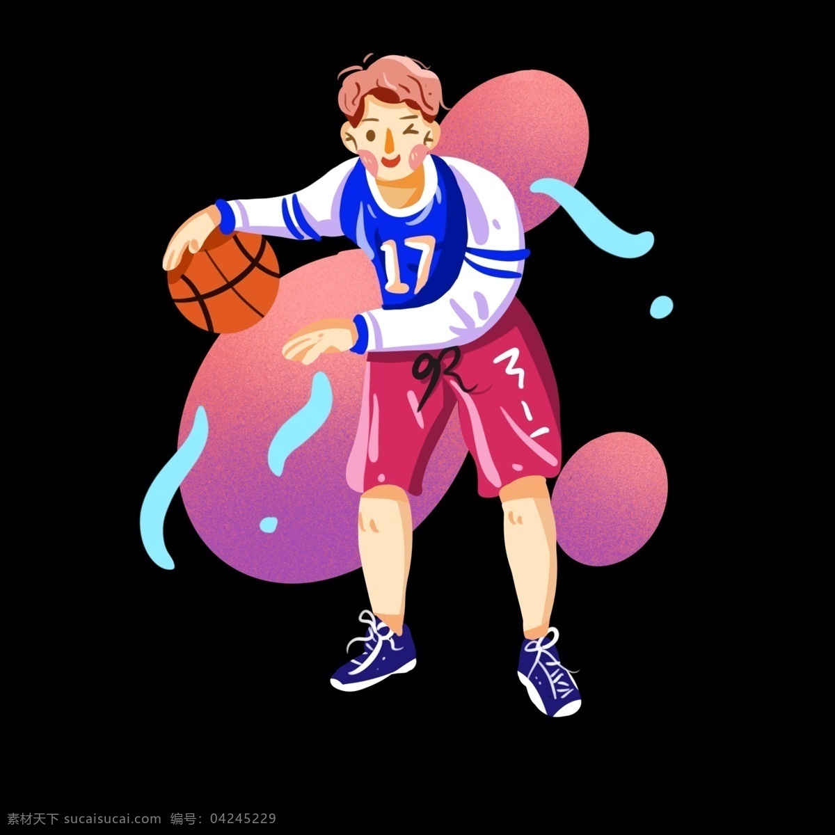 正在 篮球 男孩 手绘 韩 系 插 画风 免 抠 篮球爱好者 篮球运动服 阳光男孩 运动会比赛 banner 手绘插画