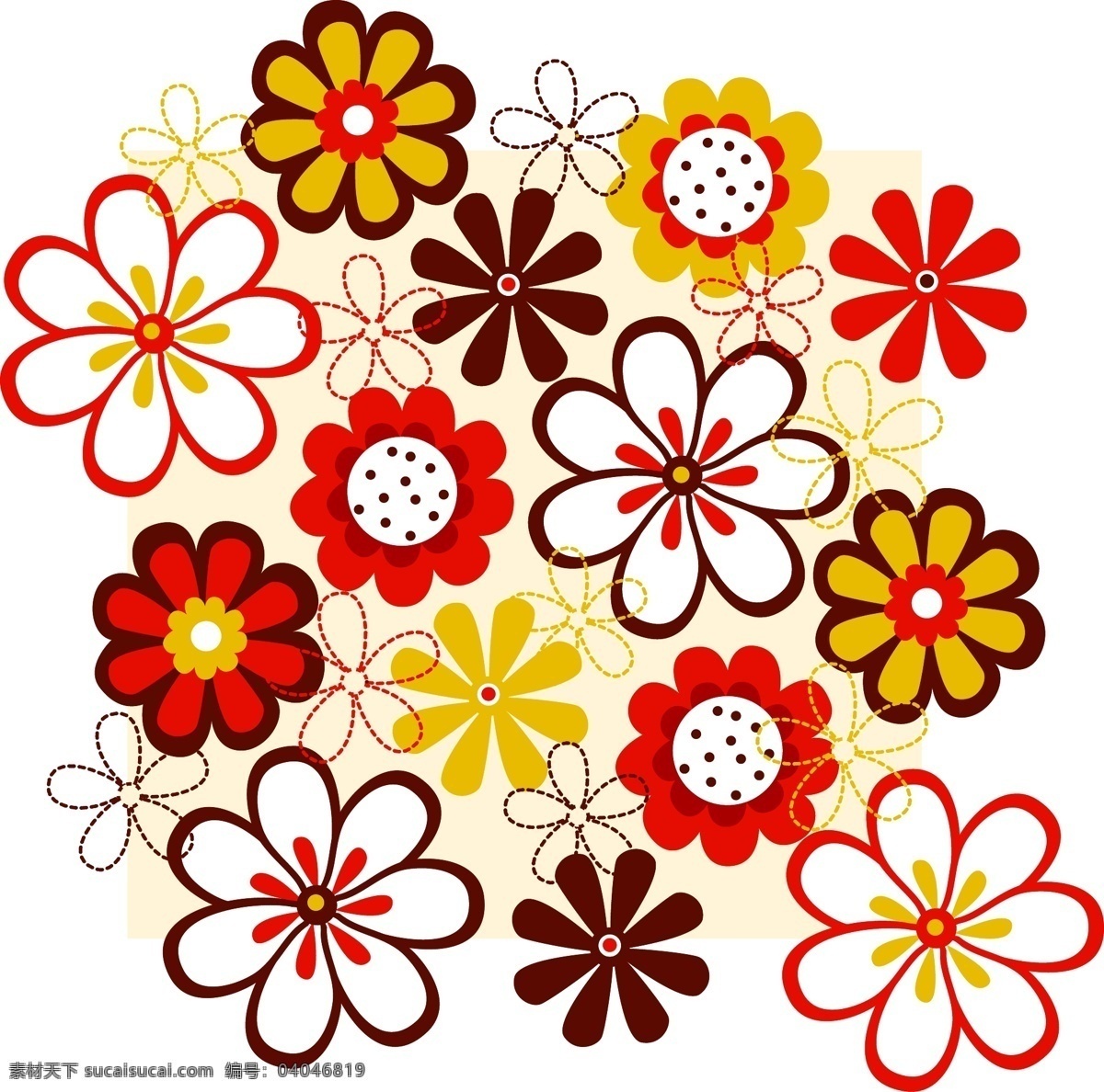 最新 图案 背景 花 花朵 花朵图案 花纹图案 矢量图 花纹花边