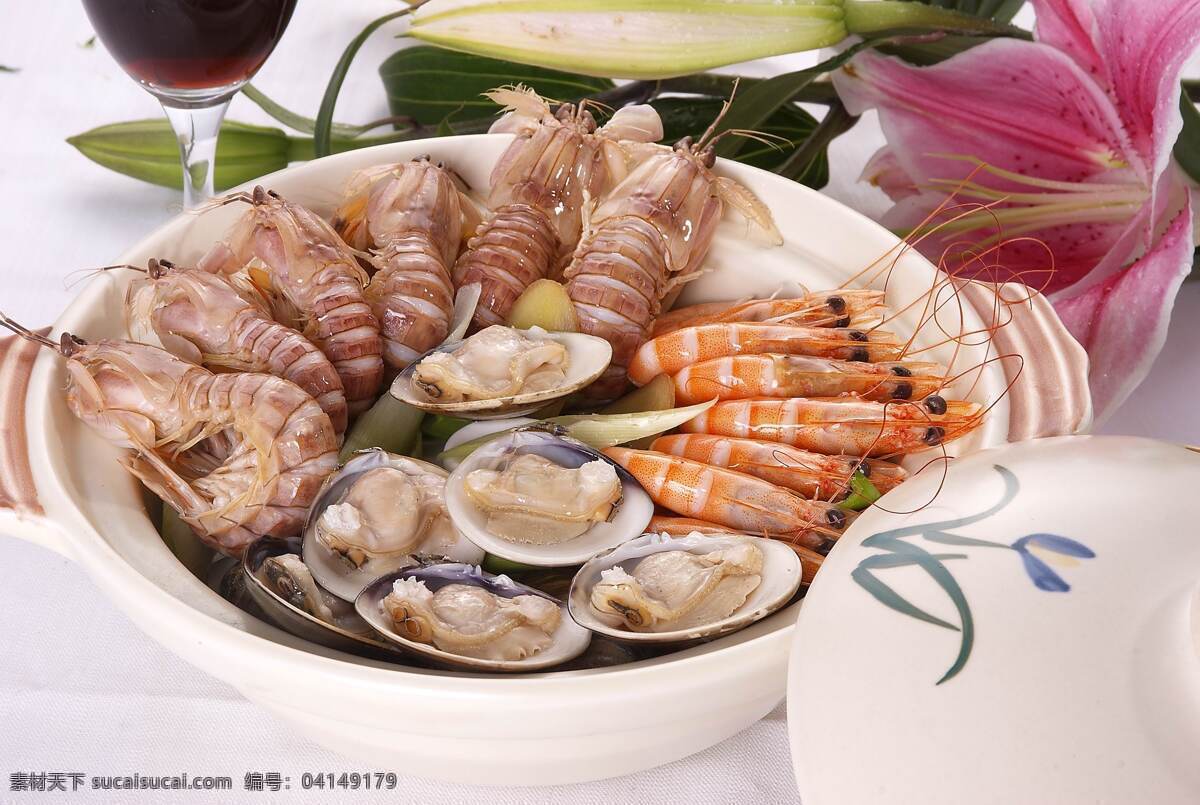海鲜大杂烩 海鲜 大杂烩 虾姑 虾 餐饮美食 传统美食 摄影图库