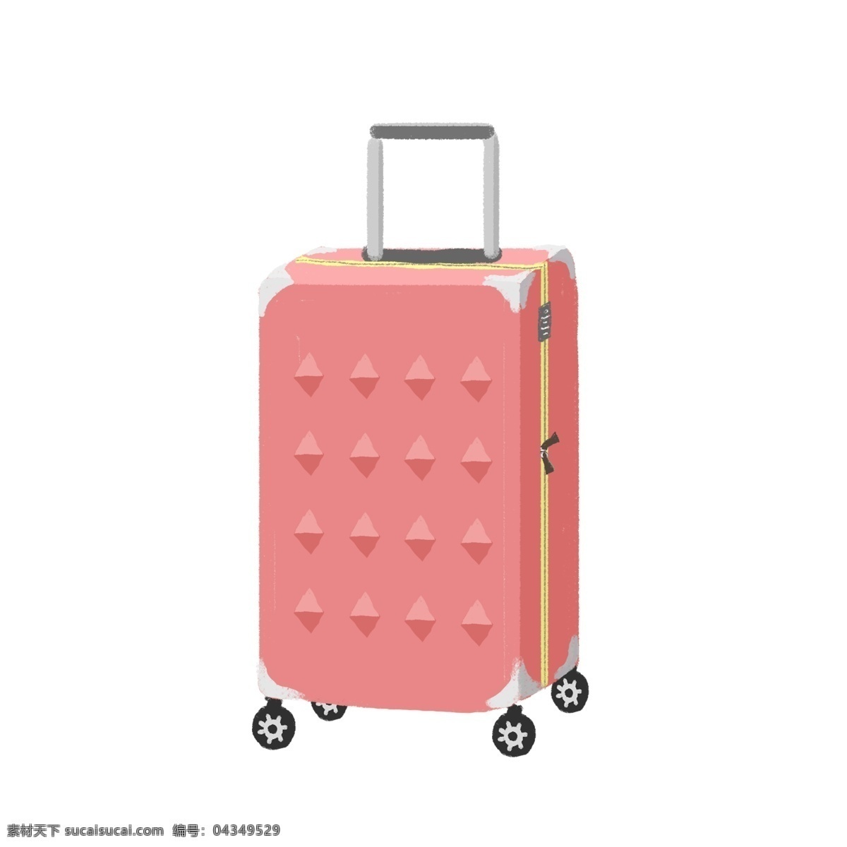 商用 手绘 简约 微 立体 行李箱 旅游出行 度假 元素 旅游