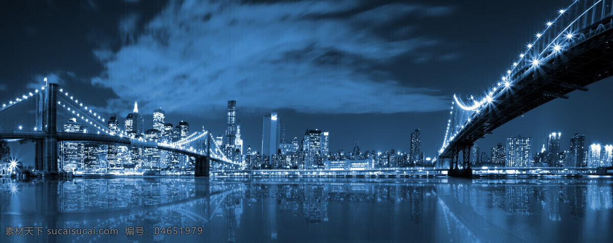美丽 城市 大桥 夜景 高楼大厦 布鲁克林大桥 威廉斯堡大桥 摩天大楼 繁华都市 城市风景 美丽城市风光 城市风光 环境家居