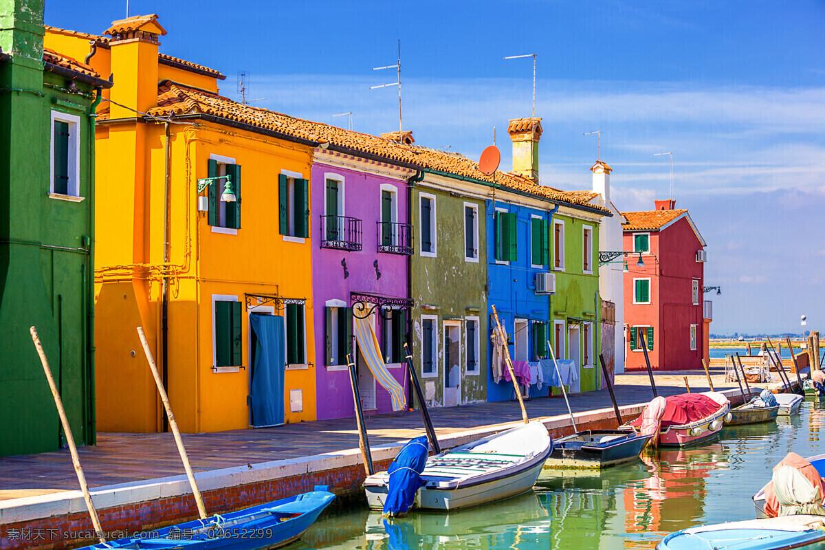 威尼斯 彩色 房子 小船 彩色房子 意大利 城市 风光 水城 美丽风景 风景摄影 美丽风光 美景 城市风光 环境家居