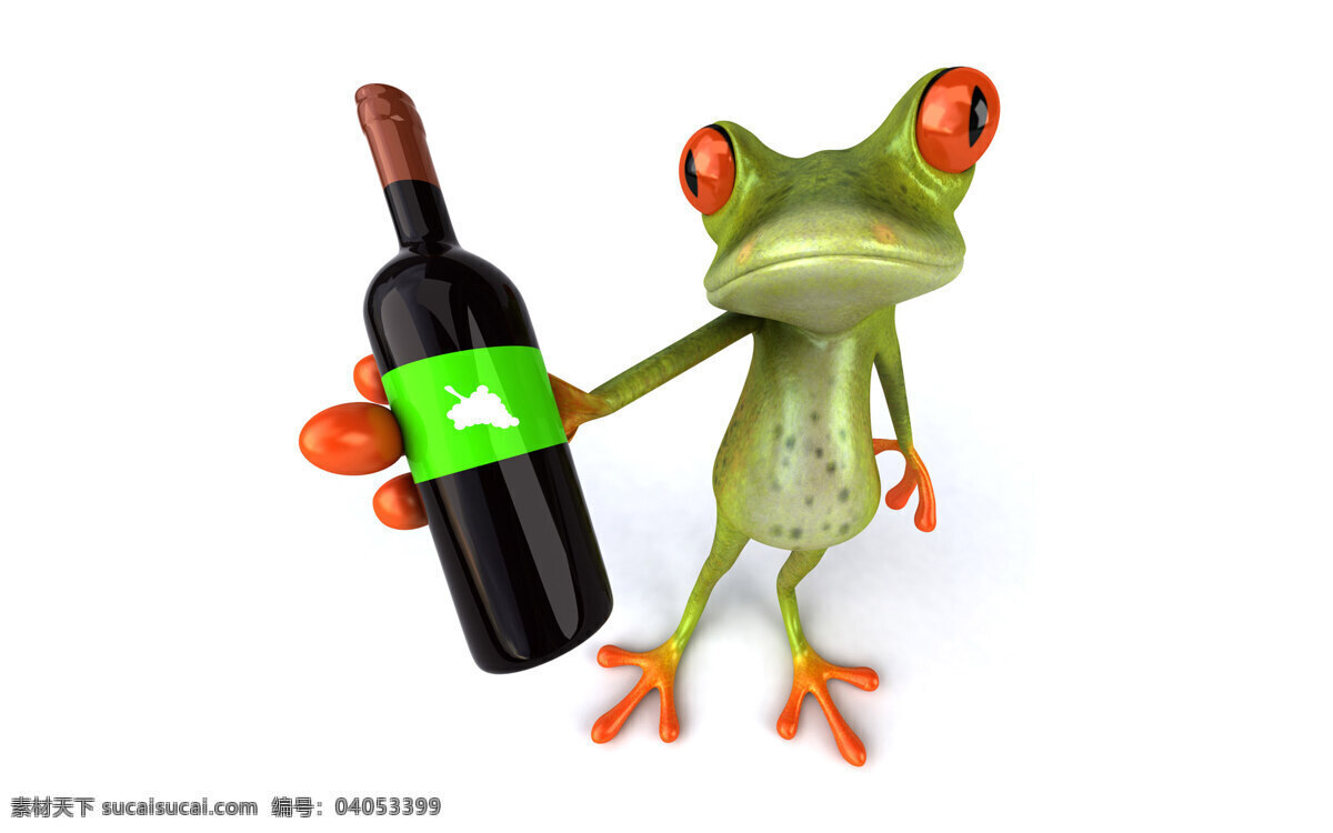 3d动物 高清图片 三维人物 3d小人 青蛙 角色造型 酒 酒瓶 喝酒 3d人物 3d设计