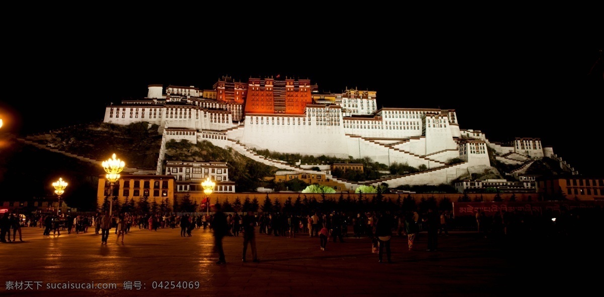 布达拉宫夜景 布达拉宫 西藏 拉萨 西藏风光 旅游摄影 人文景观 黑色