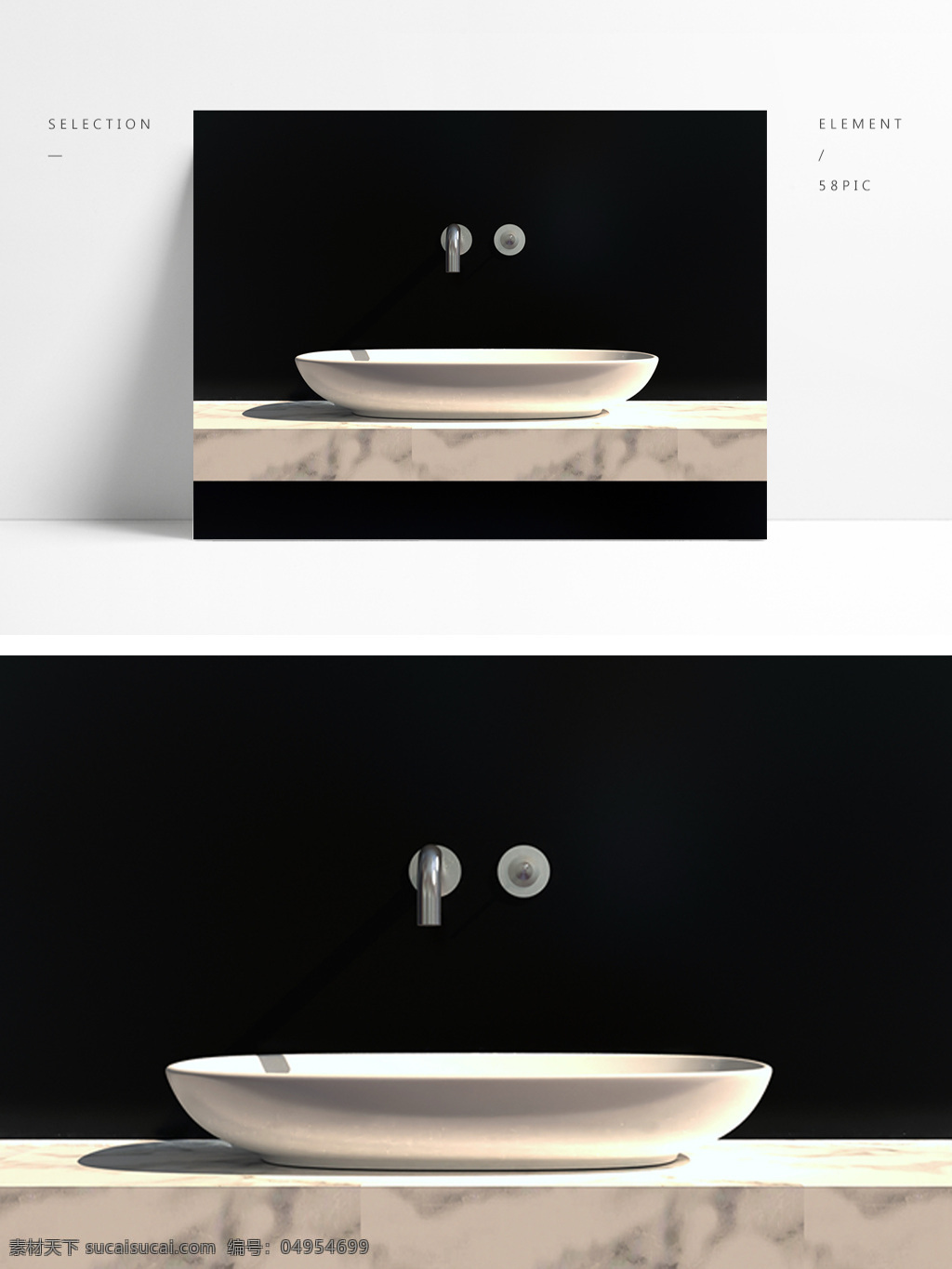 现代 简约 白色 陶瓷 台盆 洗手台 现代简约 max fbx