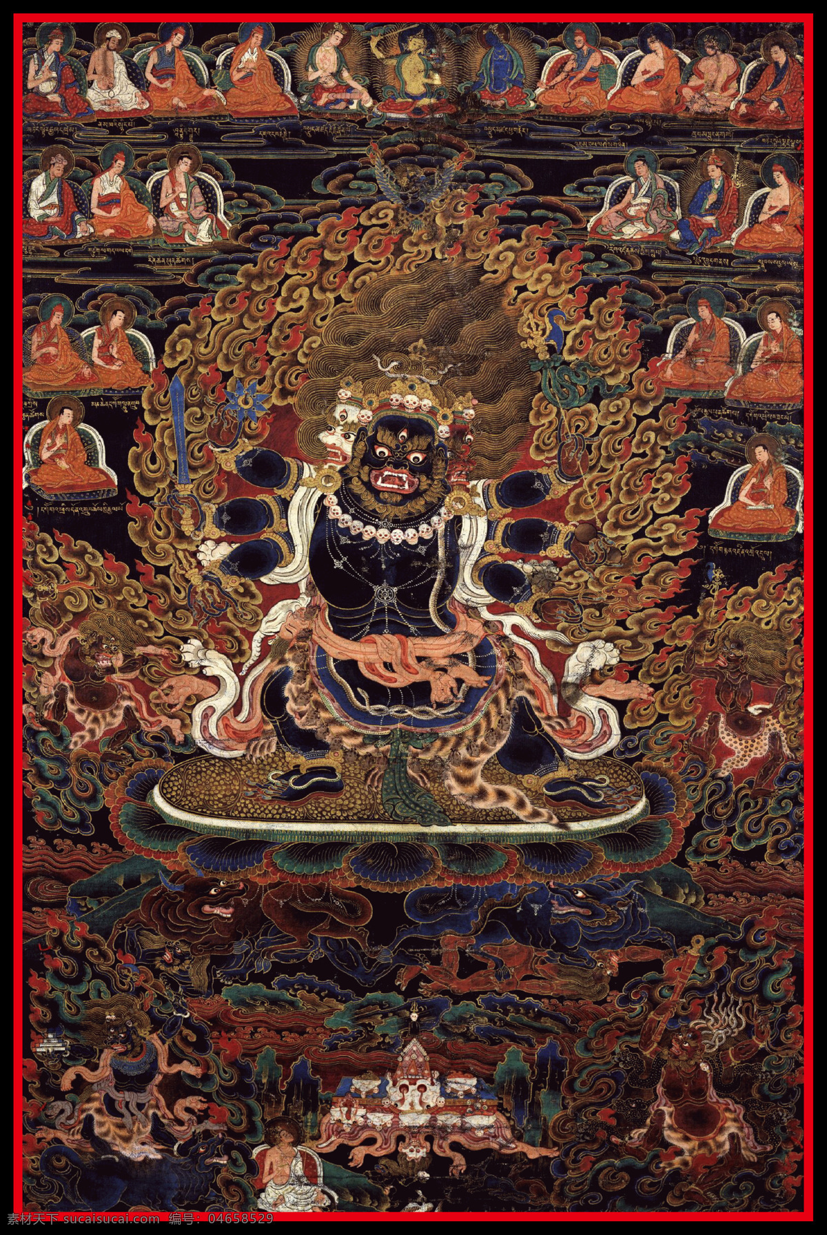 护法金刚 唐卡 老唐卡 传承 西藏 藏传 佛教 密宗 法器 佛 菩萨 成就 成就者 大德 喇嘛 活佛 护法 金刚 宗教信仰 文化艺术
