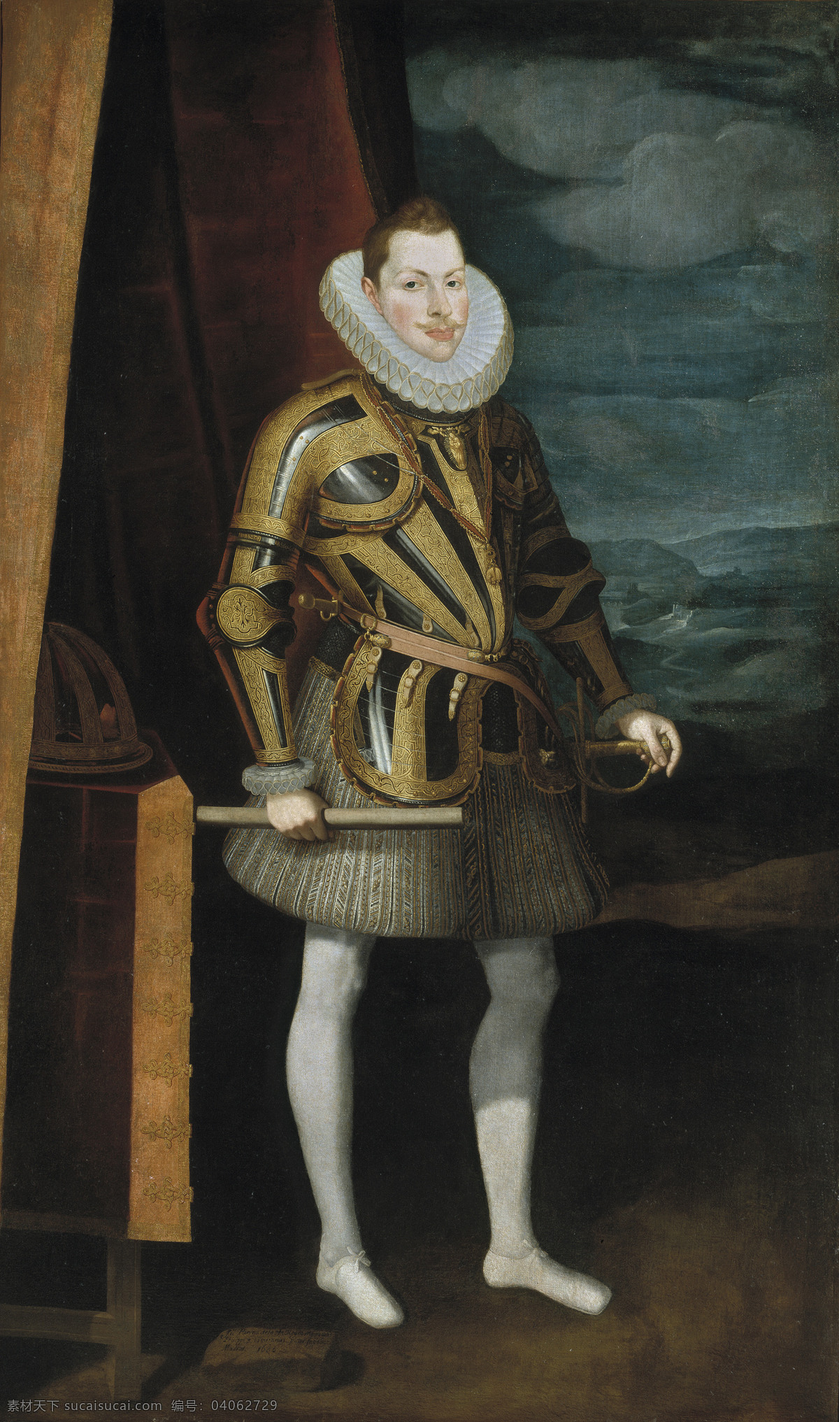 古典油画 绘画书法 文化艺术 油画 年轻 菲利普 三世 哈布斯堡王朝 西班牙国王 纵情享乐 西班牙 没落 始作俑者 装饰素材