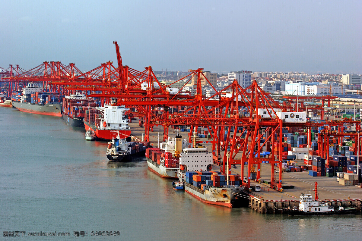 码头景观 厦门风景 码头 船 港口 集装箱 海运 海 货轮 建筑景观 自然景观