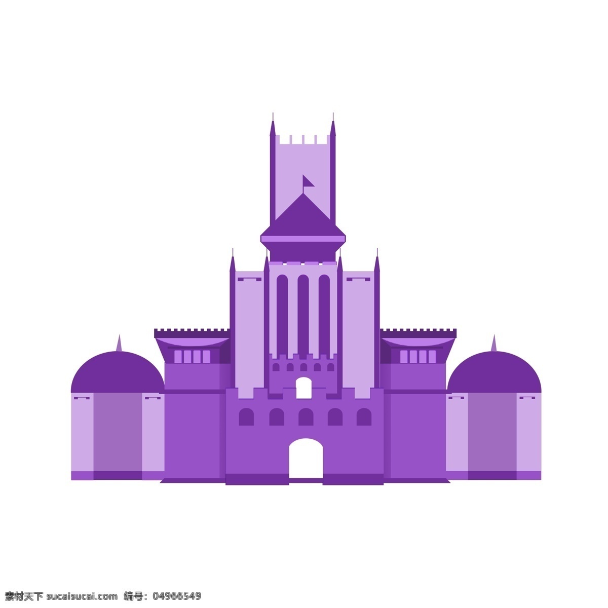 手绘 欧式 卡通 梦幻 城堡 建筑 紫色 小 清新 元素 欧式建筑 卡通城堡